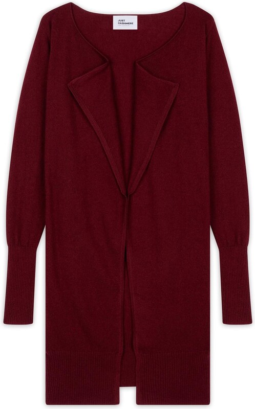 JUST CASHMERE Adīta jaka 'Brooke' bordo