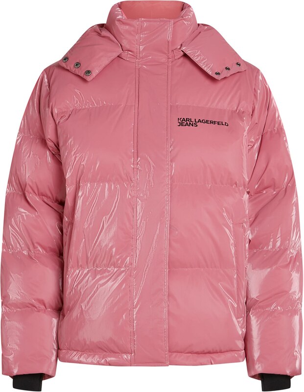 KARL LAGERFELD JEANS Ziemas jaka gaiši rozā / melns