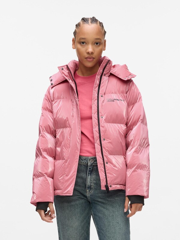 KARL LAGERFELD JEANS Ziemas jaka gaiši rozā / melns