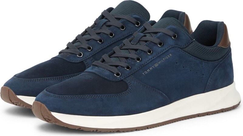 TOMMY HILFIGER Zemie brīvā laika apavi 'Newport' tumši zils / brūns