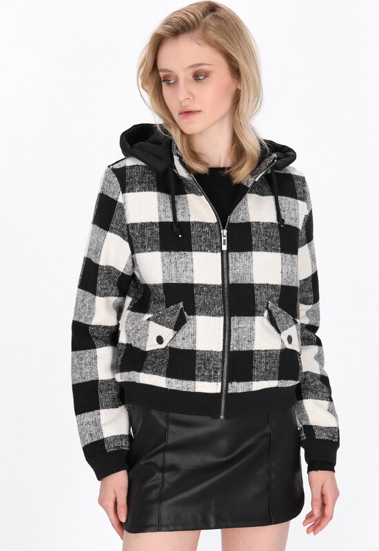 - CONTRAER - Starpsezonu jaka pelēks / melns / gandrīz balts