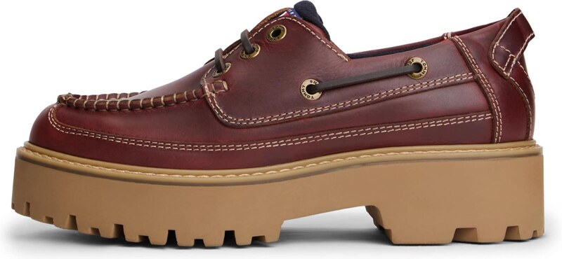 Tommy Jeans Kurpes ar šņorēm 'ARCHIVE '01' zeltaina kastaņkrāsa