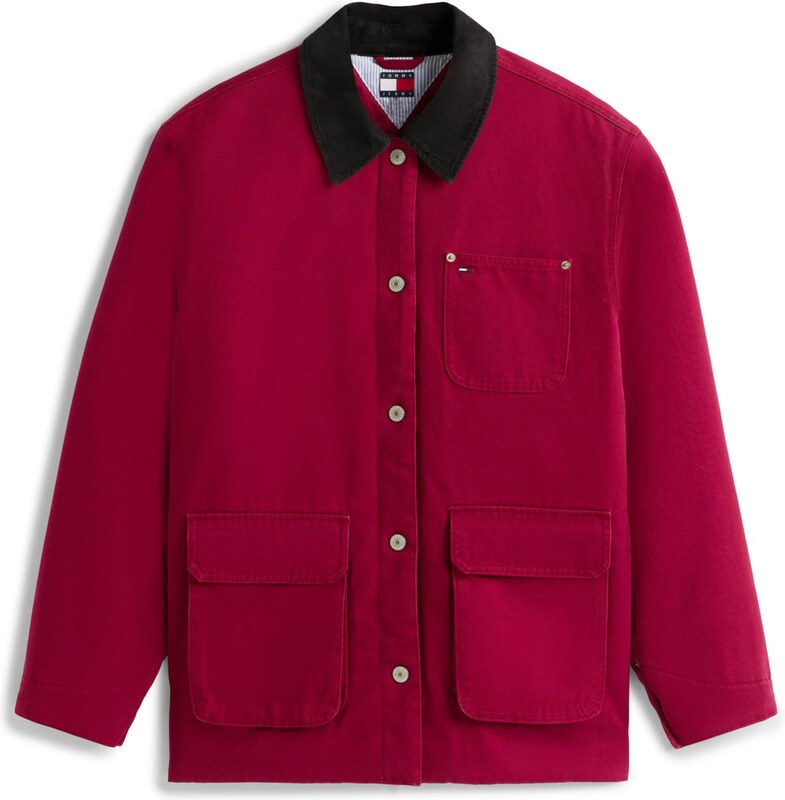 Tommy Jeans Starpsezonu jaka karmīna / melns
