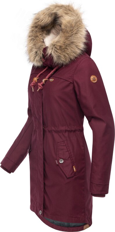 Ragwear Ziemas parka 'Tawny' gaiši brūns / vīnsarkans