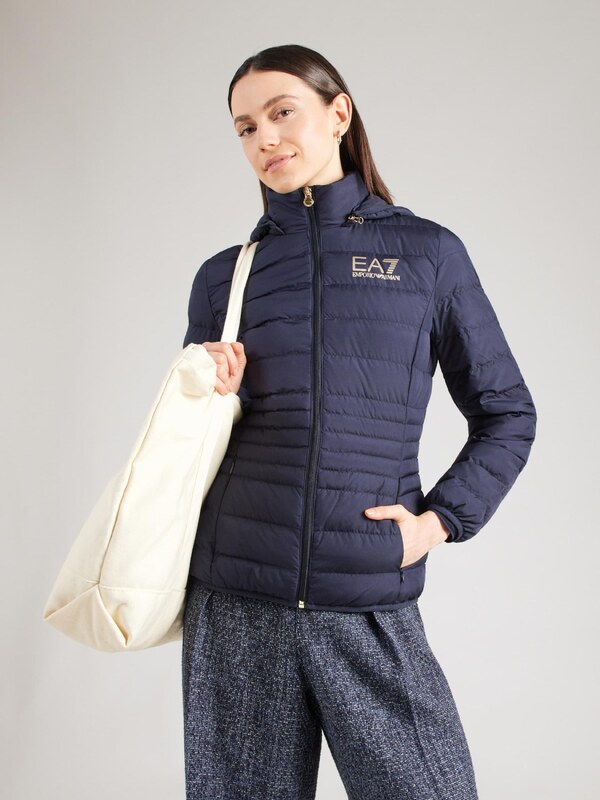 EA7 Emporio Armani Starpsezonu jaka 'Giubbotto' tumši zils / zelts