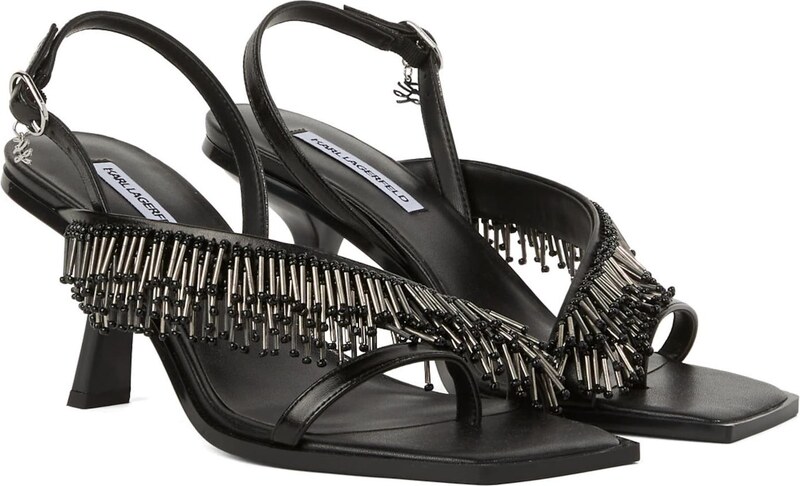 Karl Lagerfeld Siksniņsandales 'Karmel Fringe' melns