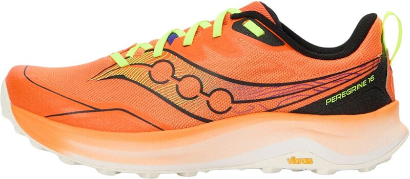 saucony Skriešanas apavi 'PEREGRINE 16' neona dzeltens / oranžs / melns