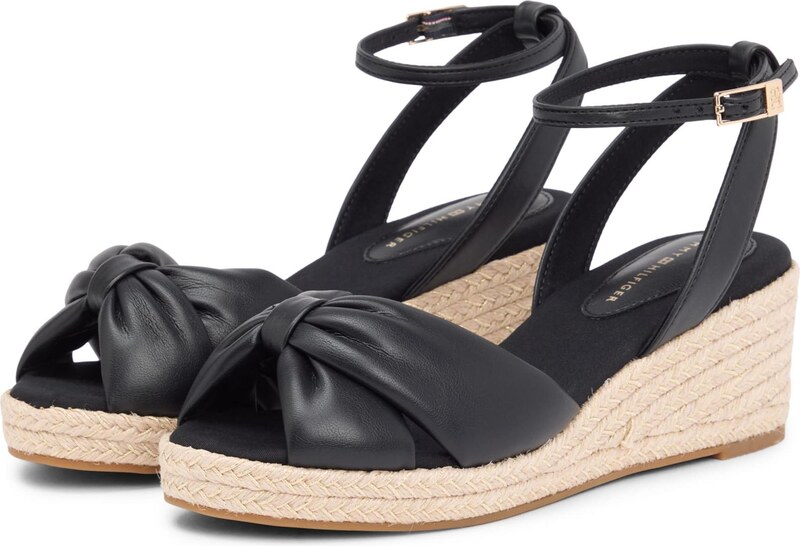 TOMMY HILFIGER Siksniņsandales melns