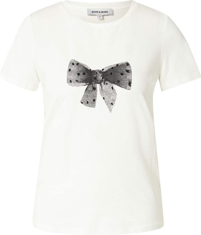 MORE & MORE T-Krekls melns / gandrīz balts