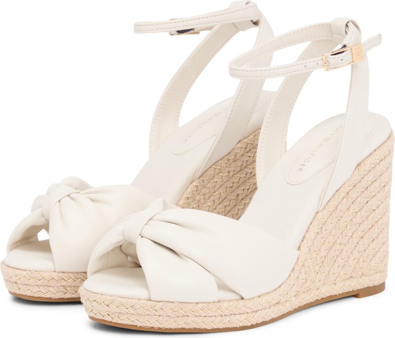 TOMMY HILFIGER Siksniņsandales smilškrāsas