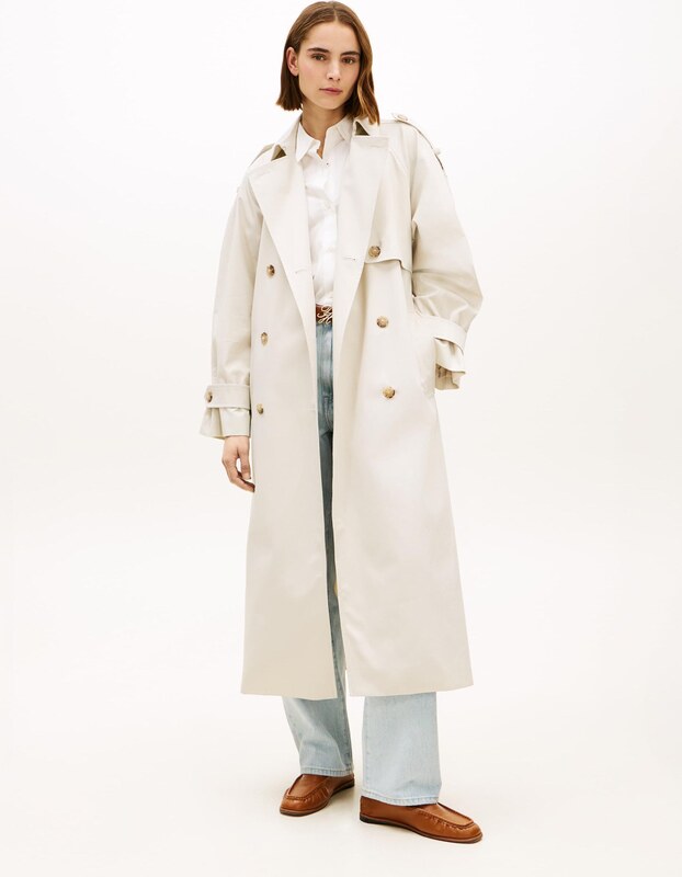 TOMMY HILFIGER Starpsezonu mētelis krēmkrāsas