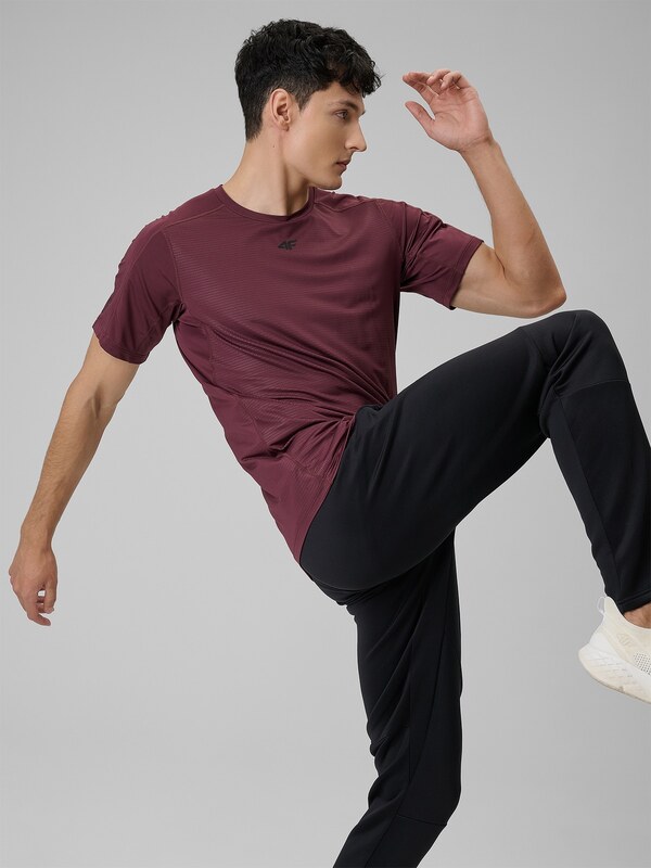 4F Vīriešu ātri žūstošs treniņu krekls regular - tumšsarkans