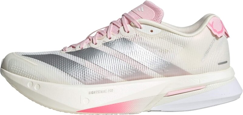 ADIDAS PERFORMANCE Skriešanas apavi 'Adizero Boston 13' pelēks / rožkrāsas / dabīgi balts