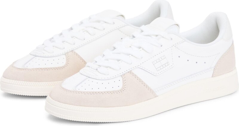 Tommy Jeans Zemie brīvā laika apavi 'THE GREENWICH EDGE' bēšs / balts
