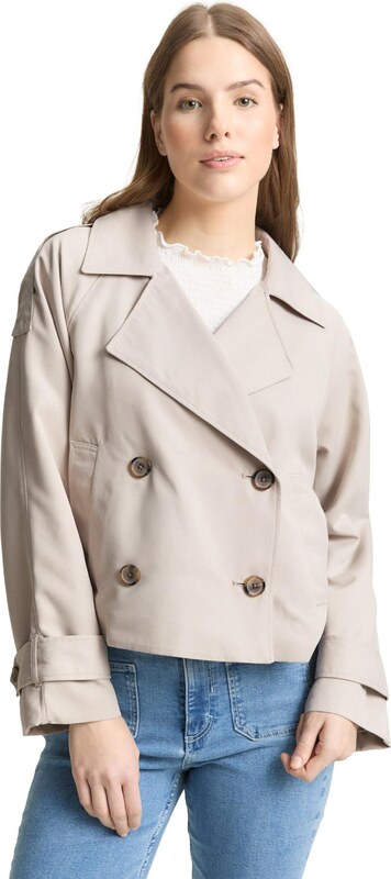 TOM TAILOR DENIM Starpsezonu mētelis pelēcīgs