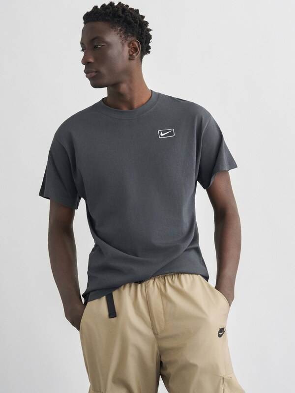 Nike Sportswear T-Krekls antracīta / balts