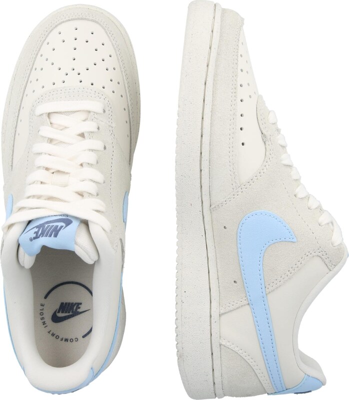 Nike Sportswear Zemie brīvā laika apavi 'Court Vision' debeszils / gaiši pelēks