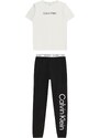 Calvin Klein Underwear Pidžama pelēks / melns / balts