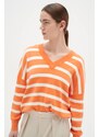 InWear Džemperis 'Foster' tumši oranžs / balts
