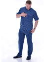 TIMILJA Vīriešu pidžama Kokvilnas ar pogām ar garām biksēm ar īsām piedurknēm ļoti lielie izmēri 12201S 2XL,3XL,5XL,6XL