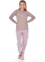 TIMILJA Sieviešu pidžama ar garām biksēm Kokvilnas lielie izmēri 11674 M-4XL