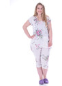 TIMILJA Sieviešu pidžama kokvilnas viskozes ar īsām biksēm plāna elpojoša lielie izmēri 82019R 3XL-6XL