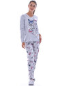 TIMILJA Sieviešu pidžama ar garām biksēm Kokvilnas lielie izmēri 11638 S-4XL