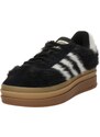 ADIDAS ORIGINALS Zemie brīvā laika apavi 'GAZELLE BOLD' melns / balts
