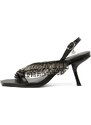 Karl Lagerfeld Siksniņsandales 'Karmel Fringe' melns